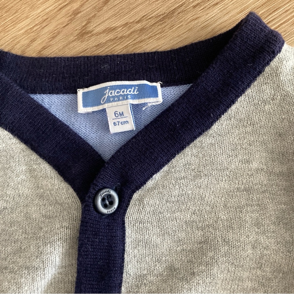Jacadi Gray and Navy Kids Sweater - Picture 3 of 6